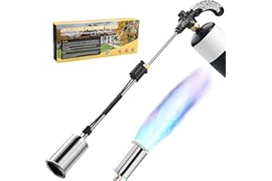 JAYICHENG Weed Torch Propane Burner,High Output 1,200,000 BTU Weed Burner, Propane Blow Torch with Self Igniting and Flame Control Valve for Weeding, Melt Ice,Charcoal Starter(Fuel Not Included)