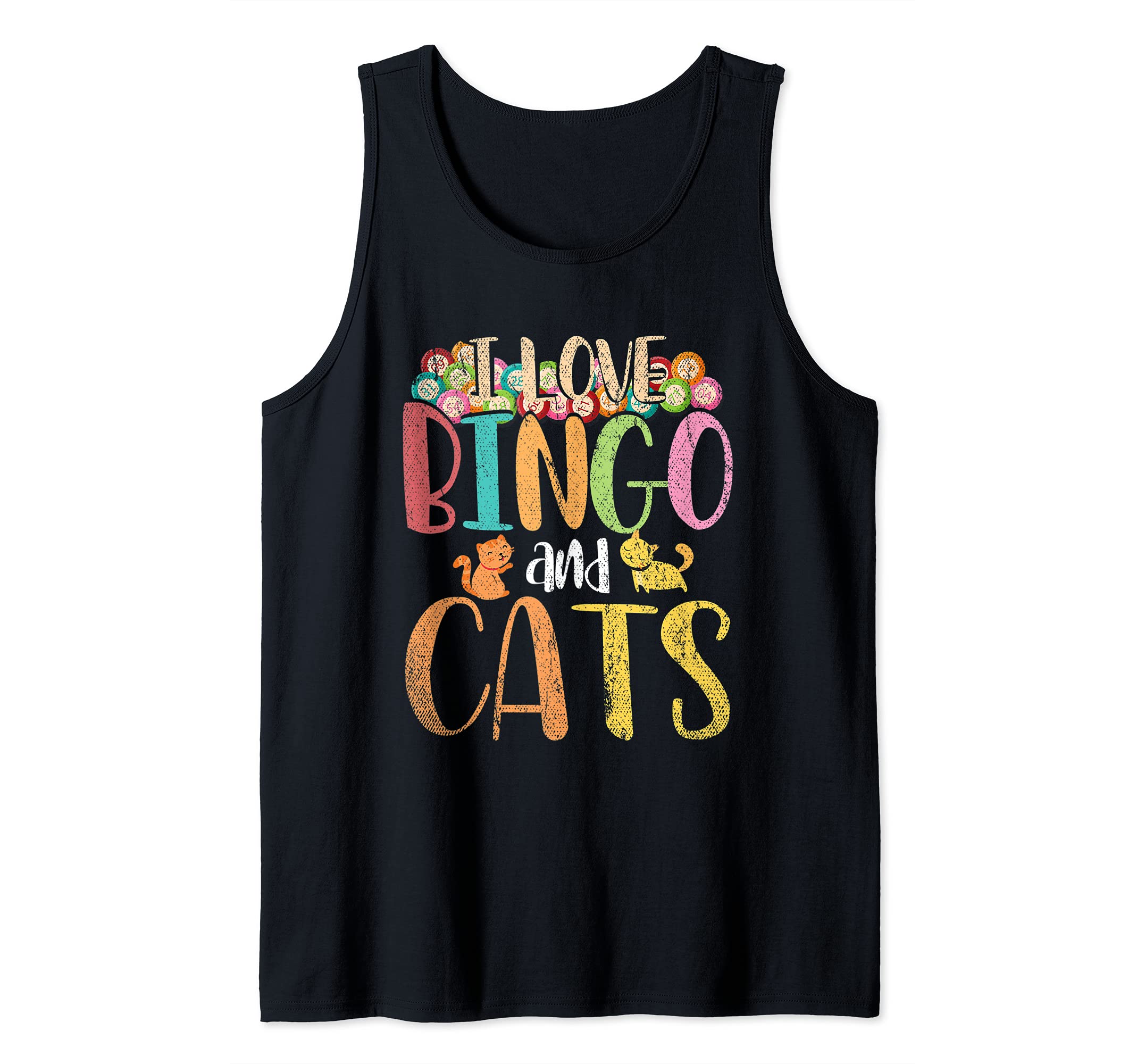 Cute Animal Cat Pet Gambling I Love Bingo And Cats Bingo Tank Top