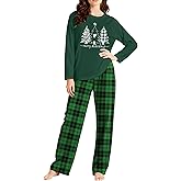 MEESHEEP Christmas Pajamas for Women: Xmas Pj Sets With Long Pant Holiday Party Long Sleeve Sleepwear Set