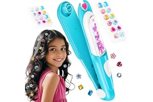 YOLOFLIX Hair Gem Stamper Kit, Bling Hair Jewels for Girls Toys, Hair Styling Tool with Reusable Shining Diamonds, Christmas Birthday Gifts Toys for Girls (blue)