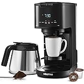 Gourmias Single Serve + 12 Cup Drip Coffee Maker with Thermal Carafe, Programmable Brewing Machine, Removable Water Reservoir