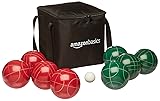 Amazon Basics 100mm Bocce Ball Set, Green/Red/White