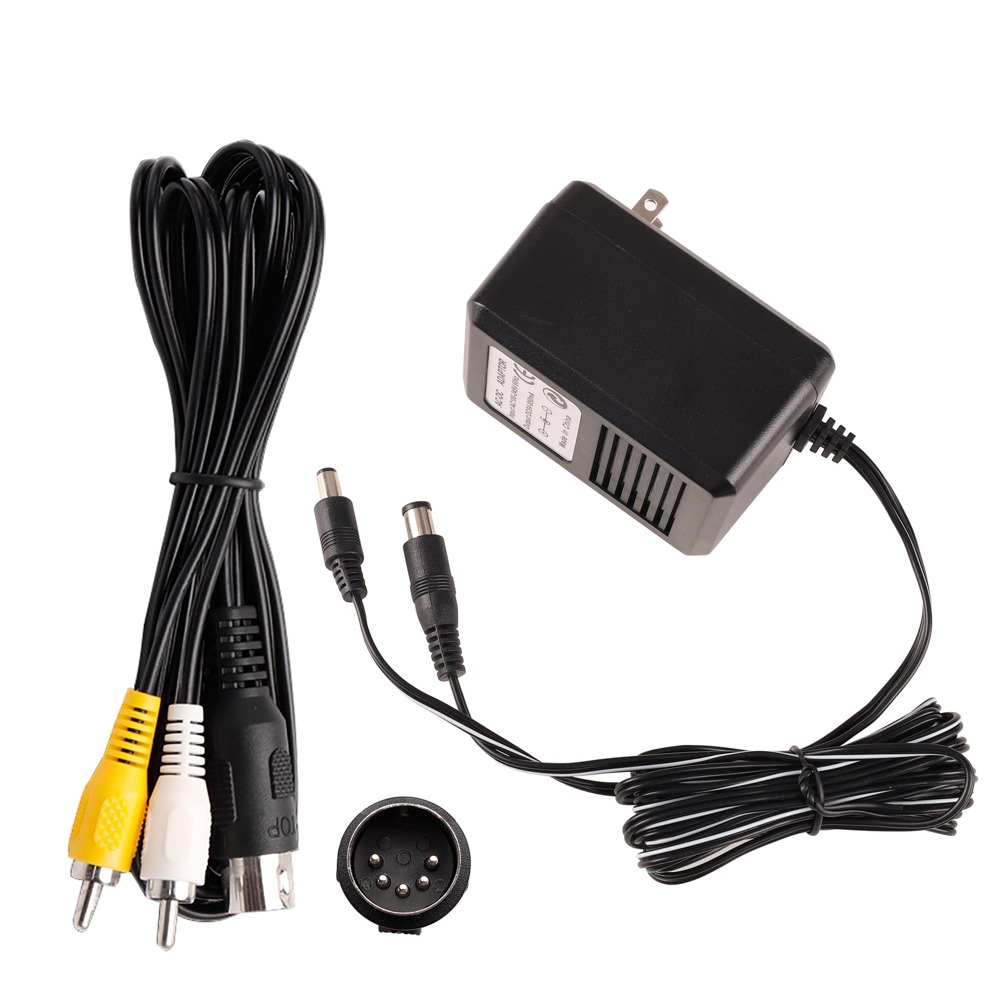 CUENSTOP Power Supply and AV Cable for Genesis 1, AC Power Cord and Audio Video RCA AV Cable Compatible with SEGA Genesis 1 Console Bundle Set, ONLY Original MK1601 First 16 Bit Version
