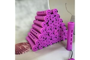 WSTAR Purple Perm Rods Set for women - 36pcs Plastic Cold Wave Rods Hair Rollers for Short Long Hair Curling Rod with Rat Tail Comb(36pcs Purple)