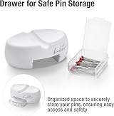 Beaditive Magnetic Pin Cushion with Drawer White 50 Pins Included view 3