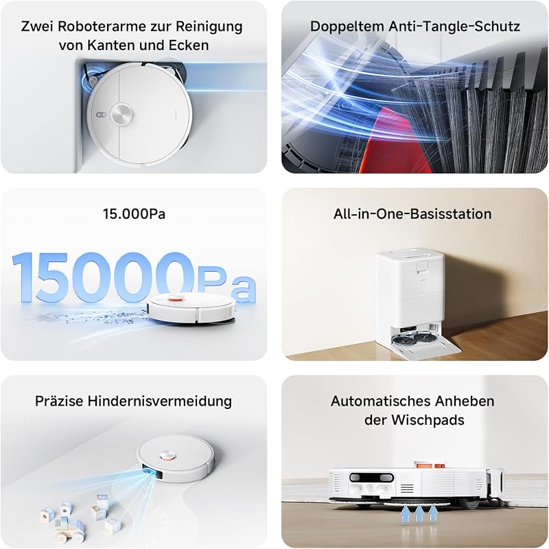 H50 Pro Saugroboter mit Wischfunktion, 15.000 Pa, ausfahrbarer Arm — Foto 2 von 8