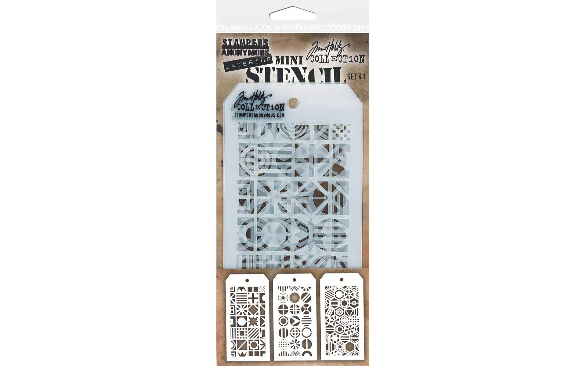 Stampers Anonymous Mini Stencil Set #41 (3 Ea.), Opaque, Small