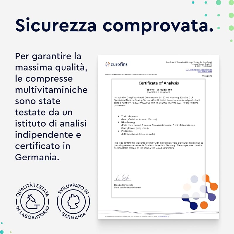 Multivitaminico Completo - 450 Compresse, Maxi Formato, Integratore Multivitaminico con Vitamine e Minerali, Vitamine A,B,C,D3,E, Calcio, Zinco, Selenio - Confezione multipla