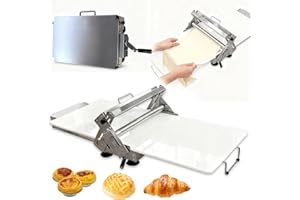 JPWDDWYT Folding Dough Sheeter (40.9''x15.5")，with Sheeter Board Manual Dough Roller Machine Stainless Steel Sheeter With 55 Adjustable Thicknesses, Commercial Grade Capacity (silvery)