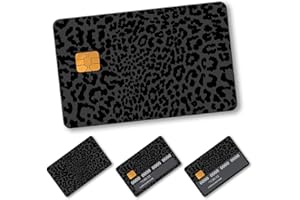 BSDUUIF Credit Card Skin, Debit Card Skin, Cute Small Chip Debit Cover Stickers, Scratchproof Transportation Card, 4PCS Slim Card Cover Luxury Black Leopard