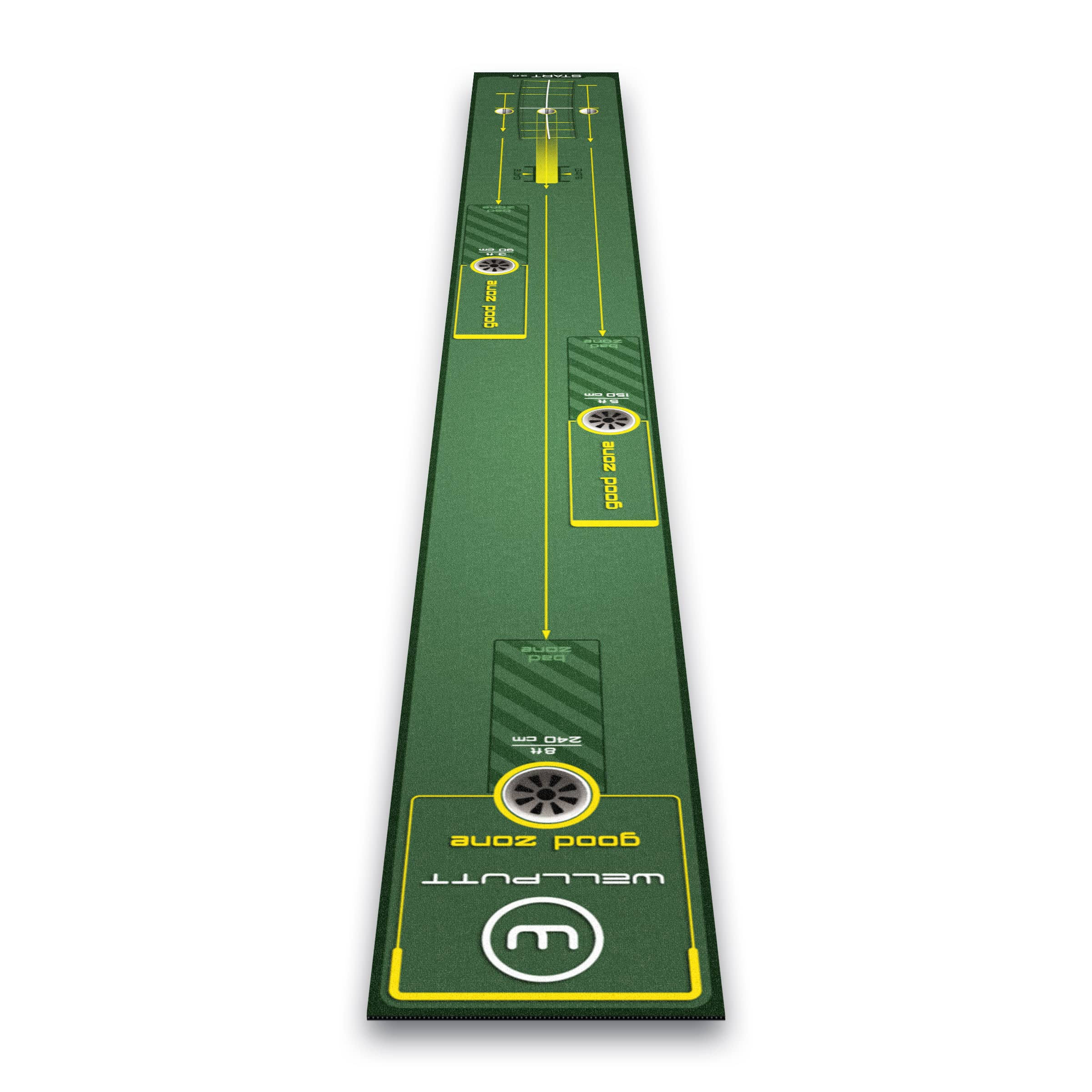 Wellputt Start 2.0 Golf Putting Mat – 10ft (3m) Indoor Putting Training Mat with Alignment Guides – Golf Practice Mat for Home & Office – Used by Tour Players