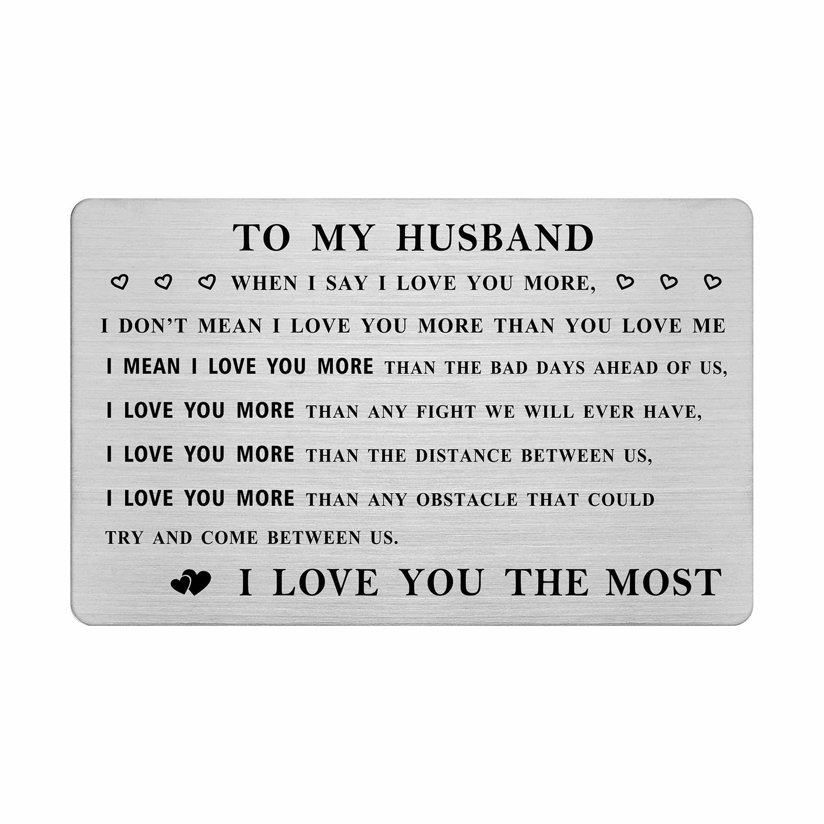 Husband Wedding Anniversary Cards from Wife - I Love You Gifts for Him Husband - Men Long Distance Presents, Valentines, Fathers Day, Christmas Ideas