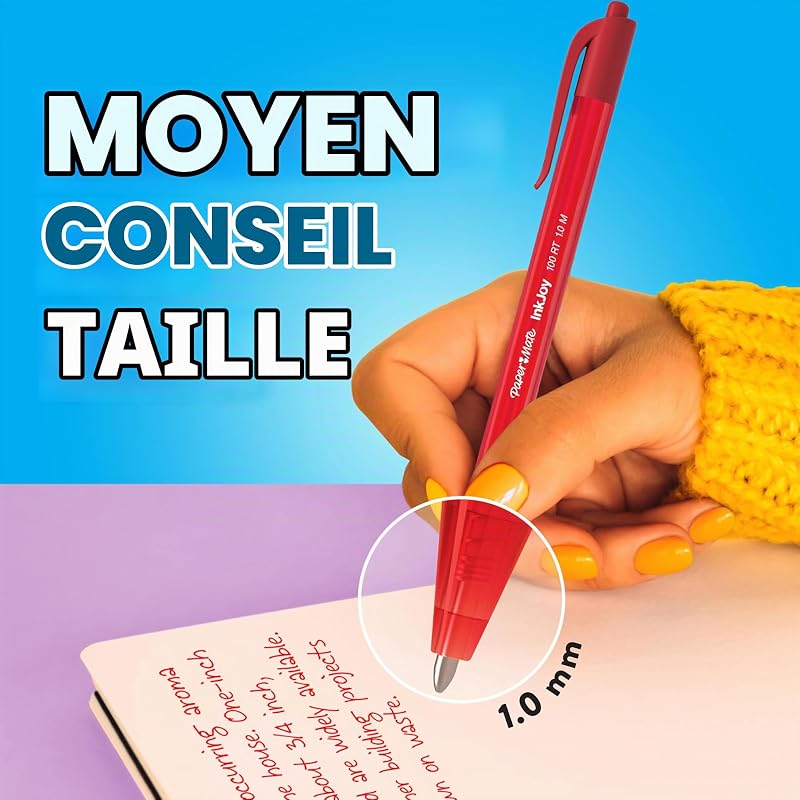 InkJoy 100RT stylo bille rétractable | pointe moyenne (1,0 mm) | bleue | Lot de 20
