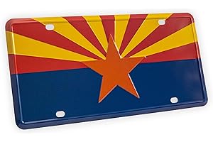 Pickwicks Arizona State Flag License Plate – Embossed HD Aluminum Car Tag – Decorative Front Plate – 6”x12” – Southwest Pride (Arizona)