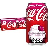 Coca-Cola Cherry Float Soda Soft Drink Cans, 12 fl oz, 12 Pack | Carbonated drink with creamy vanilla and cherry flavor