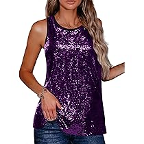 Zeagoo Women's Tank Tops Casual Dressy Straps Sequin Round