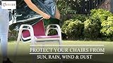 DIVCHI Garden Stacking Chair Cover | Waterproof Anti-UV | Green 68x61x68cm view 2