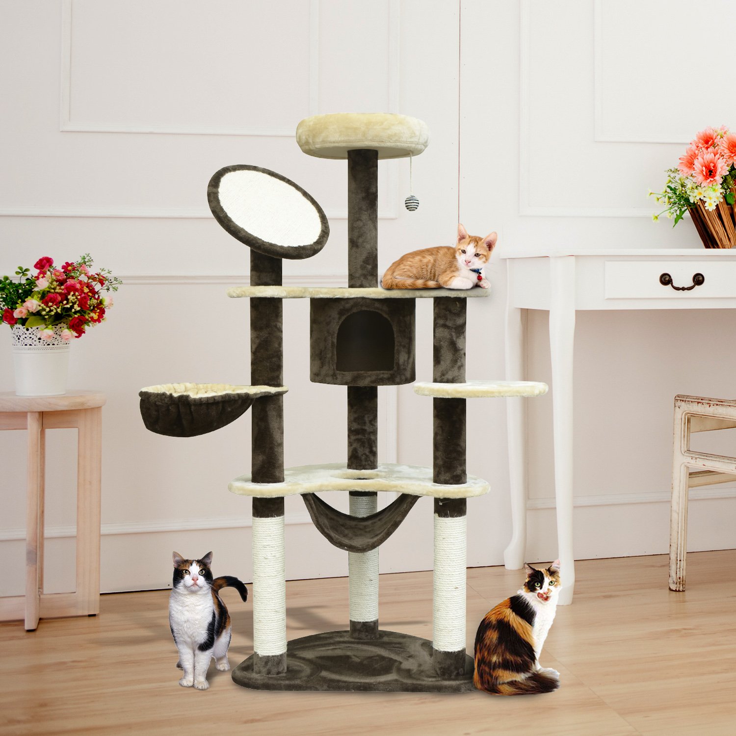 Rascador para Gatos xx cm Arbol para Arañar Poste Centro De Actividades