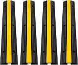 VEVOR 4 Pack 1 Channel Rubber Cable Protector Ramp 18000 Lbs Heavy Duty Speed view 1
