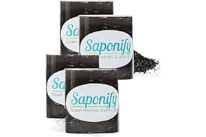 SAPONIFY SOAP MAKING SUPPLIES Saponify - 4Lb Charcoal Melt and Pour Soap Base, Pure Skin-Cleansing Activated Charcoal Soap Base, Easy to Use Glycerin Soap Base for Soap Making