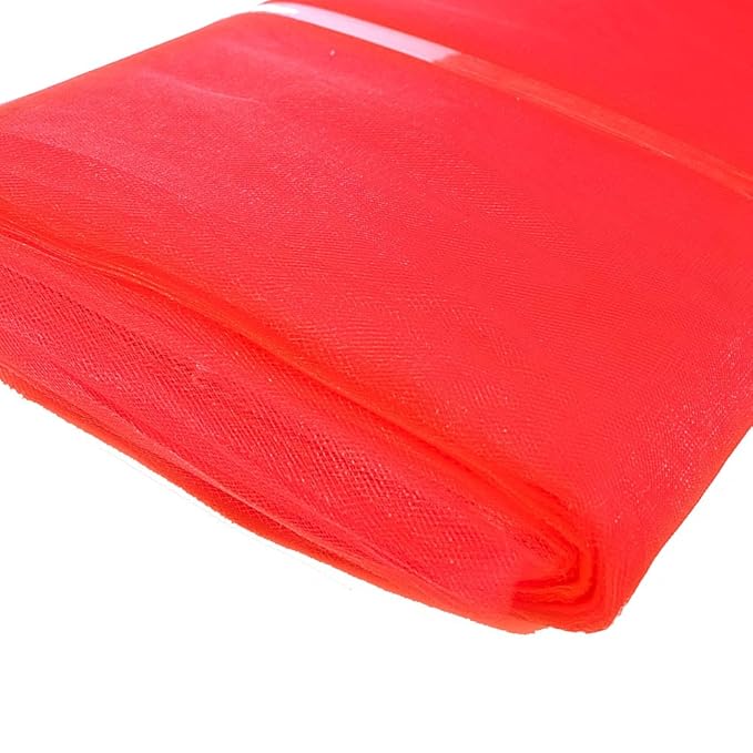 Red Nylon Tulle Fabric, 54" Inches Wide 120 Yards By Roll