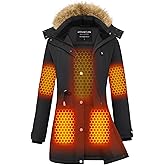 Doumern Official Graphene Women Heated Parka Jacket with 18400 mAh Battery Pack