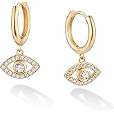 VACRONA Gold Heart Hoop Earrings Huggie Earrings for Women 14k Gold Plated Small Hoops Earrings