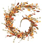 Fall Decor, Fall Garland, 6FT Autumn Eucalyptus Leaves Garlands | Harvest Festival Thanksgiving Christmas Hanging Garland for Home Wedding Mantle Indoor Window Wall Background Decorations