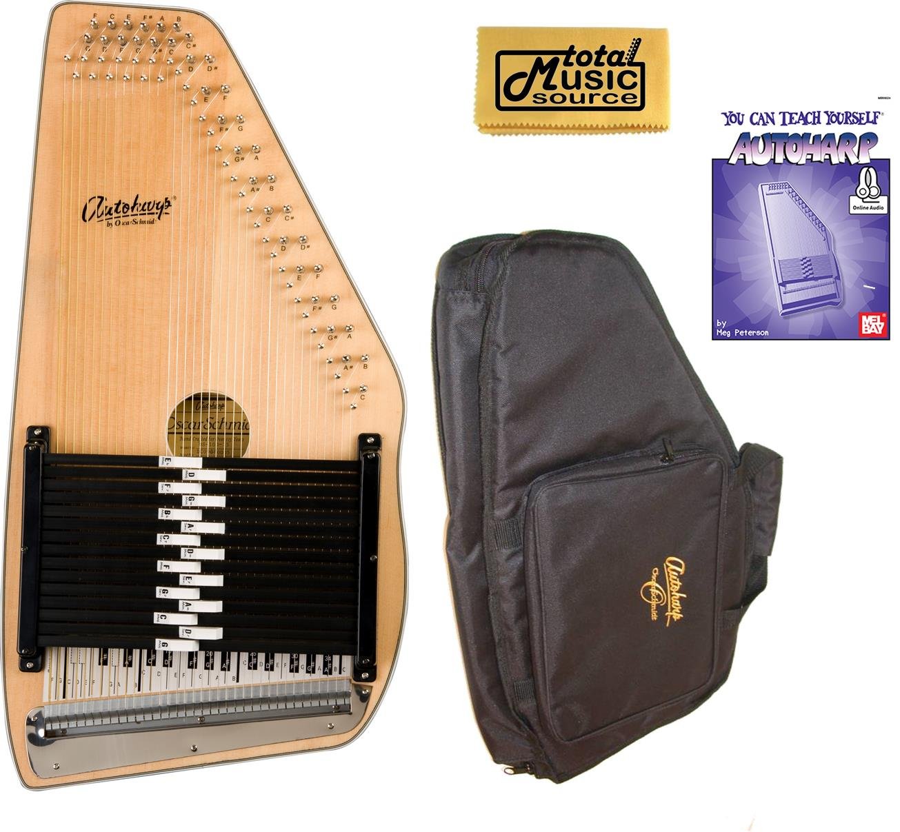 Oscar Schmidt 15 Chord Autoharp, SOLID Top, Centurion