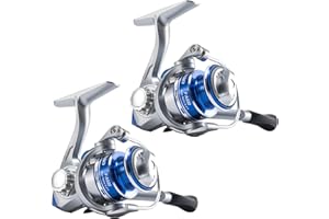 Goture 2Pcs Ice Spinning Fishing Reel Ice Fishing Combo - Size 500, Right/Left Handle Position, Light Weight, Ultra Smooth fo