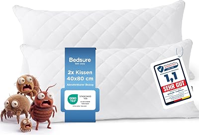Kopfkissen 40x80 2er Set - Kissen 40x80 Ideal für Allergiker