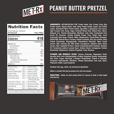 Buy Met Rx Big 100 Colossal Protein Bar Peanut Butter Pretzel 9 Count Pack Of 1 Packaging May Vary Online In Vietnam B00vralnvw