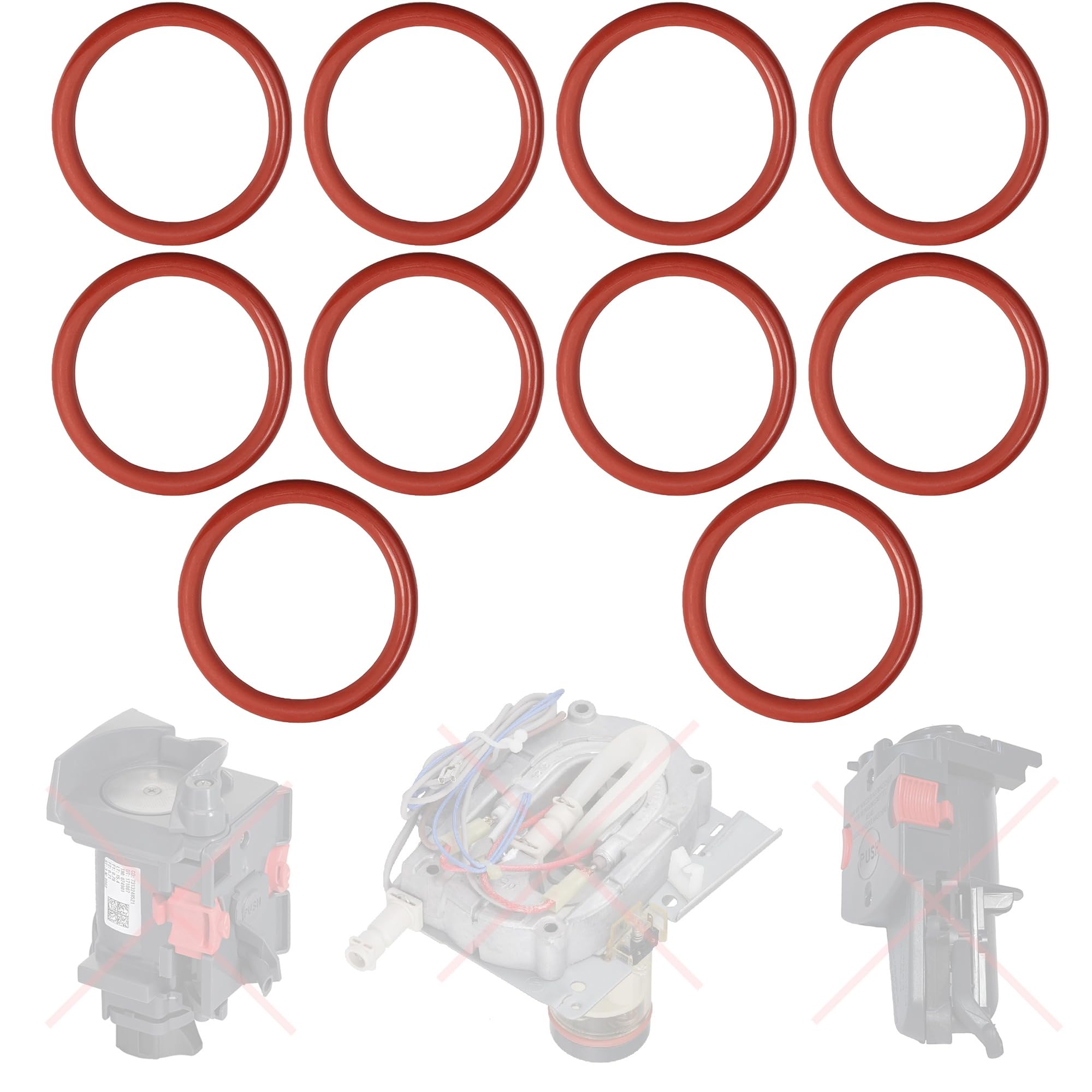 Snapworld-Kaffee O-Ring Seal Compatible with Delonghi EABI EAM ECA ECAM ESAM EPAM ETAM AEG Philips for Brewing Unit Press Piston Piston and Thermoblock Heating by Snapworld-Kaffee (10x)