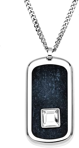 Amazon スワロフスキー Swarovski メンズ 大理石調 プレート ペンダント ネックレス 通販