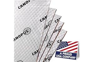 CANOPUS Sound Deadening Mat for Cars 50 mil 5 sqft, Pack of 5 Sheets Butyl Sound Deadener Mat, Audio Car Sound Dampening Material for Car Trunk, Door, Floor, Ceiling, Silver