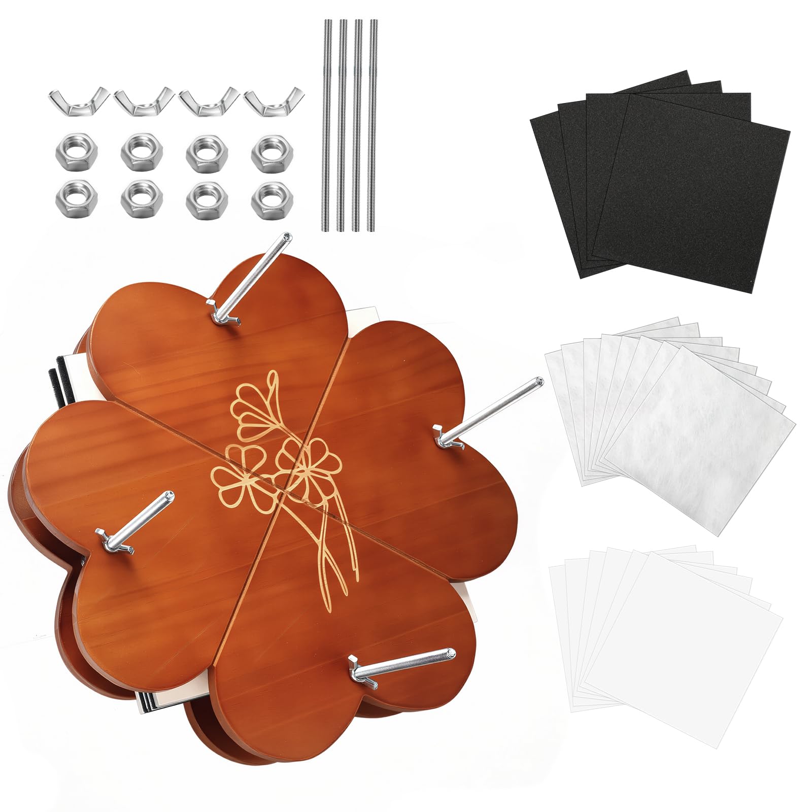 GPVHYJ Large Flower Press Kit for Adults 6 Layers 28 x 28 CM Wooden Leaf Pressing Kit for DIY Dried Flowers Lovers