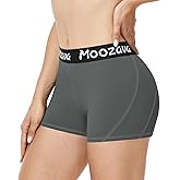 Moozava Women's Volleyball Shorts - 3"/5"/8" Compression Spandex Shorts for Biker Workout Yoga Athletic Running Cheer Dance