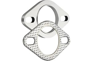 EVIL ENERGY 2 Inch 2 Bolt Exhaust Flange Connection Kit, Stainless Steel Exhaust Flange and Gasket Set, Exhaust Flanges with 