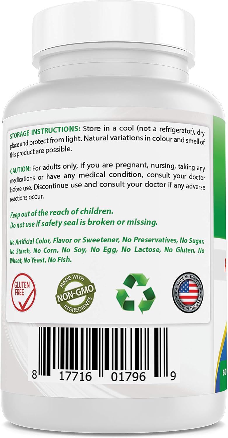 Best Naturals Berberine Plus with Berberine HCl, Vitamin C and Zinc, 500mg per Capsules / 1000 mg per 2 Capsules, 60 Capsules - Image 5