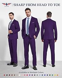 Hihawk Men's 2 Piece Slim Fit Suit with Stretch