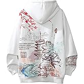 Women Men Aesthetic Japanese Sakura Hoodie, Y2K Anime Harajuku Cloth Korean Hooded Long Sleeve Sweatshirt for Winter Fall