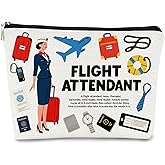 JEFBFBWE Flight Attendant Makeup Bag,Gifts for Air Stewardess and Flighting Student Graduation,Stewardess Aviation Travel Bag,Cosmetic Zipper Pouch,Flight Attendant Portable Toiletries Pouch