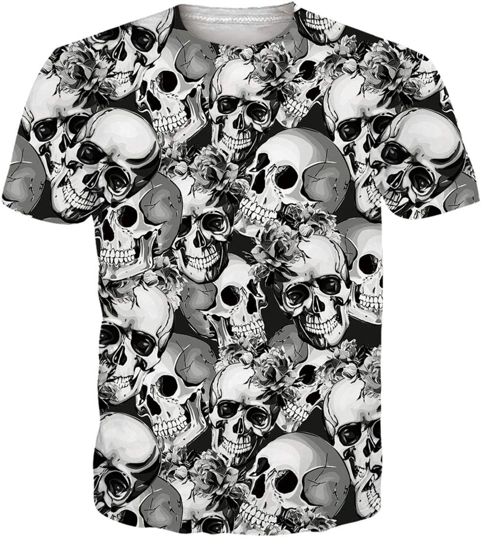 Goodstoworld Unisex Short Sleeve T-Shirts 3D Novelty Print Casual Funny Graphic Tees S-3XL