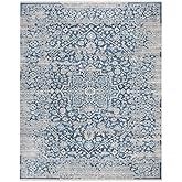 SAFAVIEH Area Rug 8x10 - Vintage Persian Collection - Large - Blue & Ivory, Traditional Oriental Distressed Design, Non-Shedd