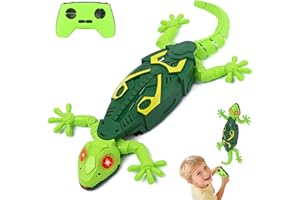 RC Wall Crawler Gecko, Wall Climbing Lizard Toy Robot for Floor & Ceiling, Rechargeable Remote Control Crawling Kids Toys wit