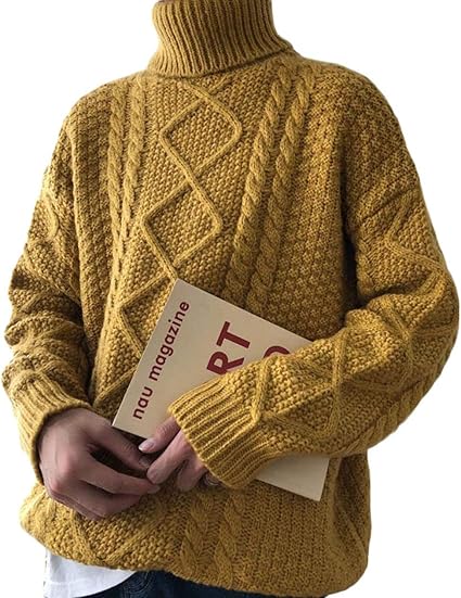 Amazon Bestmoodメンズ ニットセーター ゆったり ケーブル編み ゆる メンズセーター タートルネック 韓国ファッション 秋 冬 セーター あったか アウター セーター 通販