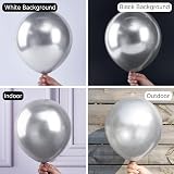 PartyWoo 50pcs Silver Balloons 12in Latex Wedding Birthday Party Decorations view 2