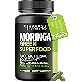 Moringa Capsules 800mg Per Serving- Moringa Leaf Extract for Antioxidant Support - Green Superfood Capsules - Multivitamin Moringa Supplement - 60 Count - Vegan, Non-GMO, Gluten Free - 30 Servings