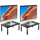 LORYERGO Monitor Riser Stand - 3 Height Adjustable Computer Stand, Laptop Stand Riser with Metal Vented Platform & Underneath