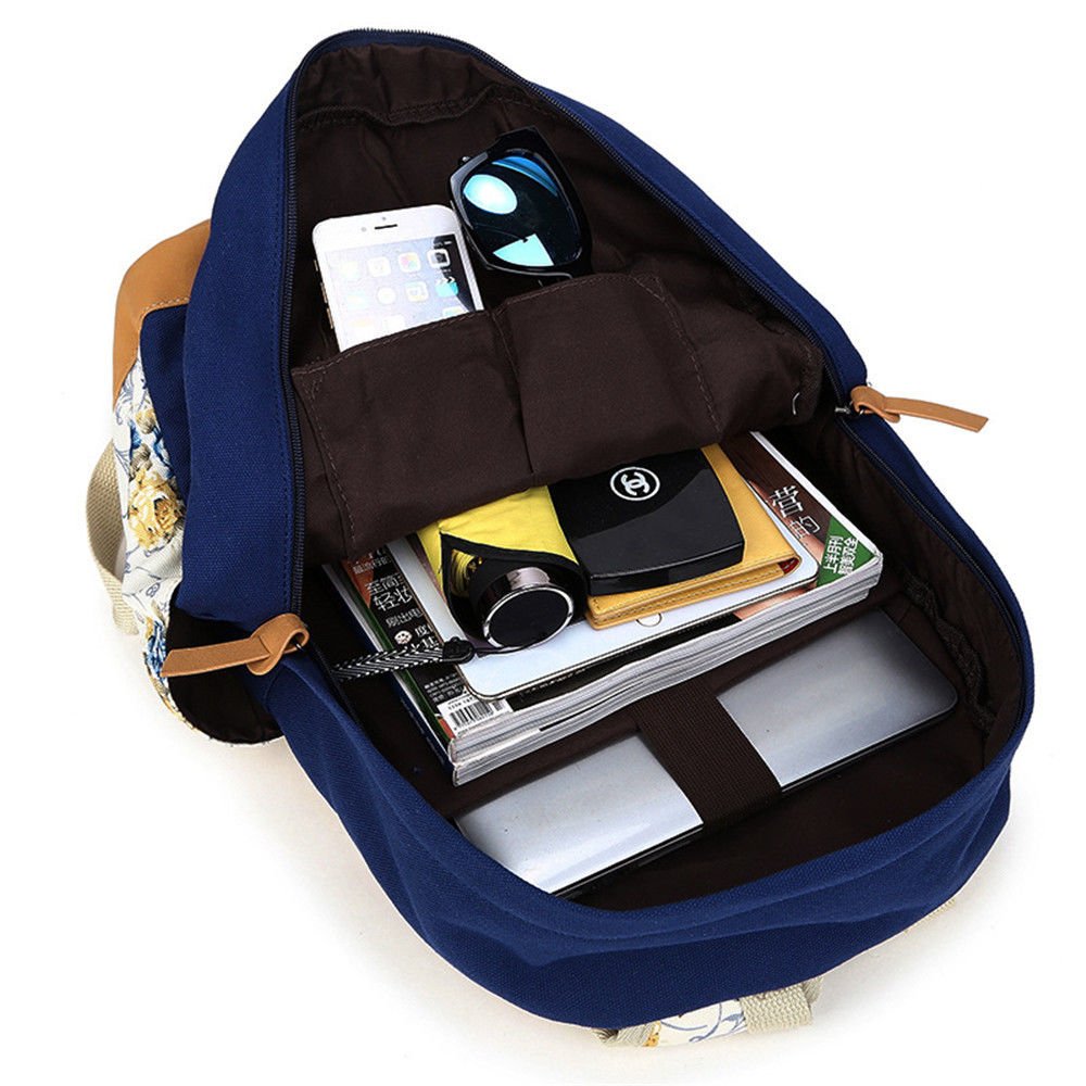 BMKWSG Plain pelle sintetica donne zaino multi tasche blu navy 412816&nbsp;cm Zaini e borse sportive